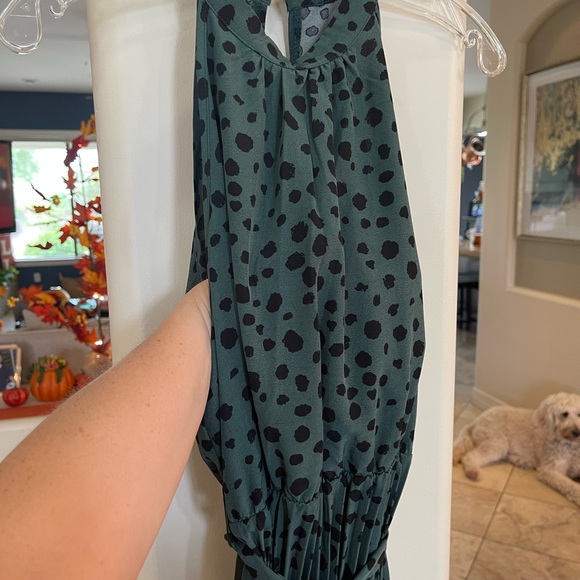 Women’s Boho Dalmatian Print Pleated Halter Dress, Worn Once, Perfect Condition - Picture 5 of 11